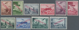 Dt. Besetzung II WK - Serbien: 1941,Neuauflage Der Flugpostmarken Von Jugoslawien Mit Schwachem Netz - Occupation 1938-45
