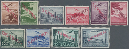 Dt. Besetzung II WK - Serbien: 1941,Neuauflage Der Flugpostmarken Von Jugoslawien Mit Schwachem Netz - Occupazione 1938 – 45