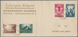 Dt. Besetzung II WK - Serbien: 1942. Anti Freimaurer-Ausstellung In Belgrad, Nummerierter Ersttagsbr - Occupation 1938-45
