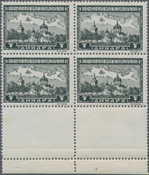 Dt. Besetzung II WK - Serbien: 1942, 7 D. Schwarzgraugrün "Serbische Klöster", Postfrischer Viererbl - Besetzungen 1938-45