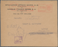 Dt. Besetzung II WK - Serbien: 1944. Umschlag (mit Inhalt) Der "BANQUE FRANCO-SERBE S.A." In Belgrad - Occupation 1938-45