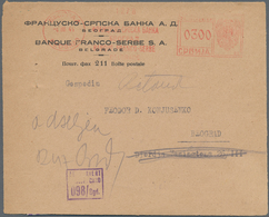 Dt. Besetzung II WK - Serbien: 1944. Umschlag (mit Inhalt) Der "BANQUE FRANCO-SERBE S.A." In Belgrad - Besetzungen 1938-45