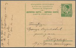 Dt. Besetzung II WK - Serbien - Ganzsachen: 1941: VORLÄUFER - Postkarte Jugoslawien 1 Din. Bedarfsge - Occupation 1938-45