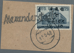 Dt. Besetzung II WK - Ukraine - Alexanderstadt: 1942, 10 R Auf 1 R Schwärzlichblau, Type III, Mit Wz - Besetzungen 1938-45