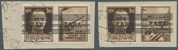 Dt. Besetzung II WK - Zara: 1943, Freimarken Von Italien 30 C Mit Zwei Verschiedenen Propaganda-Nebe - Ocupación 1938 – 45