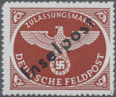 Feldpostmarken: 1944. Vukovar-Aufdruck Auf Zulassungsmarke Für Feldpostpäckchen. Postfrisches Luxuss - Other & Unclassified