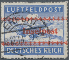 Feldpostmarken: 1944, „INSELPOST-Zulassungsmarke” Mit Rotem, Waagerechten Lokalaufdruck Von Kreta. D - Otros & Sin Clasificación