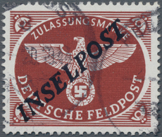 Feldpostmarken: 1944, Insel Rhodos, Inselpost-Zulassungsmarke Mit Diagonalem Schwarzblauen Agramer A - Andere & Zonder Classificatie