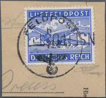 Feldpostmarken: 1944, Insel Leros: Inselpost-Zulassungsmarke, Gezähnt, Mit KOPFSTEHENDEM, Nach Recht - Other & Unclassified