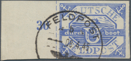 Feldpostmarken: 1945, Hela-Feldpost-Zulassungsmarke Graublau Mit Feldpost-Normstempel (Unterscheidun - Other & Unclassified