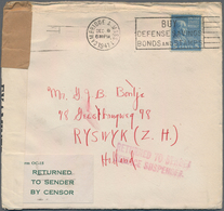 Zensurpost: 1941 Two Censored Covers Both Sent From Cambridge/Massachussets (same Correspondence) On - Other & Unclassified