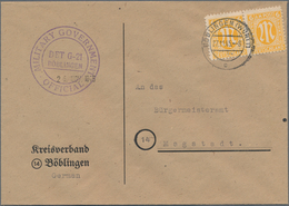 Zensurpost: 1945, LOKALZENSUR BÖBLINGEN, Waager. Paar 6 Pf AM-Post, Mehrfachfrankatur Auf Vordruck-B - Other & Unclassified