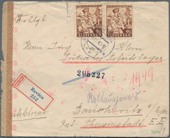 Ghetto-Post: 1943 (1.9.), Frankierter R-Brief (mit Falz Hinterlegter Randriss, Frankatur Kl. Mängel) - Other & Unclassified