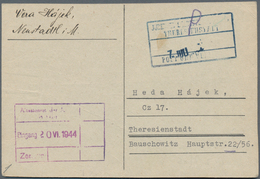 Ghetto-Post: 1944 (17.6.), Unfrankierte Karte (Mittelbug + Leicht Knittrig) Aus Neustadtl I. M. An E - Other & Unclassified
