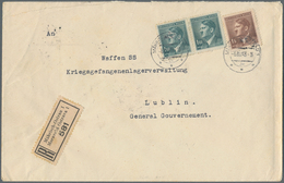 KZ-Post: 1943. REGISTERED Cover To Waffen SS Administration At Concentration Camp Majdanek / Konzent - Briefe U. Dokumente