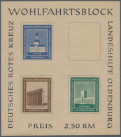 Deutsche Lokalausgaben Ab 1945: OLDENBURG: 1948, Landeshilfe-Block Geschnitten, Private Ausgabe, Zwe - Other & Unclassified