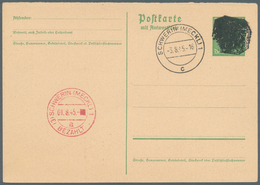 Alliierte Besetzung - Notausgaben: Sowjetische Zone: 1945, Schwerin: Postkarte 6 Pf Auf 5 Pf Hellgrü - Autres & Non Classés