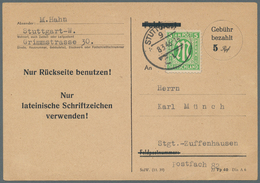 Alliierte Besetzung - Behelfsausgaben: Amerikanische Zone: 1946, RPD Stuttgart: Postkarte 5 Rpf Auf - Other & Unclassified