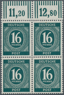 Alliierte Besetzung - Gemeinschaftsausgaben: 1946, 16 Pf Ziffern Schwärzlichgrünblau Im 4er-Block Vo - Sonstige & Ohne Zuordnung