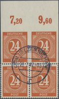 Alliierte Besetzung - Gemeinschaftsausgaben: 1946, Kontrollrat I, 24 Pf Ziffer Gestempelter 4-er Blo - Autres & Non Classés