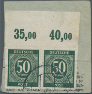 Alliierte Besetzung - Gemeinschaftsausgaben: 1946, 50 Pfg. Ziffer Im Waagerechten Oberrandpaar Mit Z - Otros & Sin Clasificación