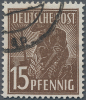 Alliierte Besetzung - Gemeinschaftsausgaben: 1947, 15 Pfg. Arbeiter In Der Sehr Seltenen Farbe Schwä - Autres & Non Classés