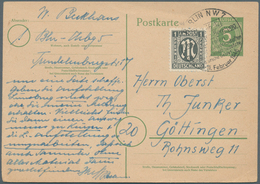 Alliierte Besetzung - Ganzsachen: 1946, Postkarte 5 Pf Grün Kontrollrat I, Mit Zfr 1 Pf AM-Post Und - Altri & Non Classificati