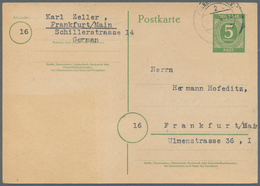 Alliierte Besetzung - Ganzsachen: 1946, Postkarte 5 Pf Grün Kontrollrat I, Gebraucht Als Ortskarte " - Other & Unclassified