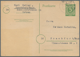 Alliierte Besetzung - Ganzsachen: 1946, Postkarte 5 Pf Grün Kontrollrat I, Gebraucht Als Ortskarte " - Otros & Sin Clasificación