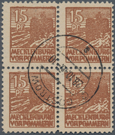 Sowjetische Zone - Mecklenburg-Vorpommern: 1946. 15 Pf, Dünnes, Glattes Papier In Fast Zentrisch Ges - Other & Unclassified