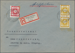 Sowjetische Zone - Ost-Sachsen: 1945, 12 Pfg. Rot Und 15 Pfg. Dunkelbraungelb (senkr. Paar) Je Mit N - Andere & Zonder Classificatie