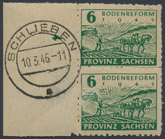 Sowjetische Zone - Provinz Sachsen: 1945, 6 (Pf) Bodenreform Im Senkrechten Paar Vom Linken Bogenran - Andere & Zonder Classificatie