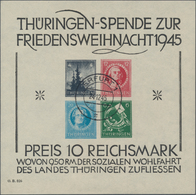 Sowjetische Zone - Thüringen: 1945. Weihnachtsblock - Sonderdruck (S; Type III). Klarglas Mittig Ges - Other & Unclassified