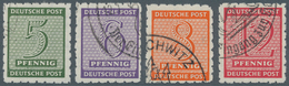 Sowjetische Zone - West-Sachsen: 1945, 4 Werte Freimarken Ziffern Mit Der Seltenen Und Echten "Gasch - Sonstige & Ohne Zuordnung