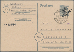 Sowjetische Zone - Bezirkshandstempel - II - Bez. 14 (Dresden): MEISSEN 1: Ganzsachenkarte 12 Pf Arb - Andere & Zonder Classificatie