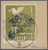 Sowjetische Zone - Bezirkshandstempel - IX - Bez. 38 (Stettin): 1948, 1 Mark Bezirk "38 Saßnitz" Sau - Other & Unclassified