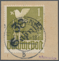 Sowjetische Zone - Bezirkshandstempel - IX - Bez. 38 (Stettin): 1948, 1 Mark Bezirk "38 Saßnitz" Sau - Autres & Non Classés