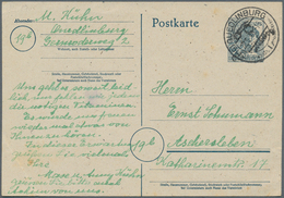 Sowjetische Zone - Ganzsachen: 1948, 12 Pfg. Arbeiter Ganzsachenkarte Mit Handstempel "20/Quedlinbur - Other & Unclassified