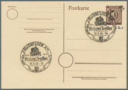 Sowjetische Zone - Ganzsachen: 1948, "a 14 Dresden 22", Bezirkshandstempel Auf Blanko Postkarte 10 P - Andere & Zonder Classificatie