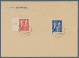 DDR: 1949, "Postgewerkschaft" Komplett Auf Blankokarte Mit Ersttagsstempel ANKLAM F, 27.10.49 In Tad - Lettres & Documents