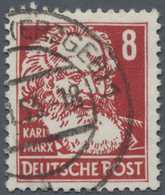 DDR: 1953, 8 Pfg "Karl Marx" Bräunlichrot, Druck Auf Nicht Gestrichener Papierseite, Zeitgerecht Ges - Cartas & Documentos