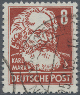 DDR: 1953. Freimarke 8 Pf Marx, Gewöhnliches Papier, Wz. In Type I, Gestempeltes Luxusstück Mit Stem - Lettres & Documents