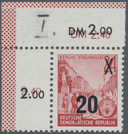 DDR: 1954, 20 Auf 24 Pf Bräunlichkarmin Aus Der Linken Oberen Bogenecke, Aufdruckmarke Infolge Porto - Storia Postale