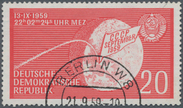 DDR: 1959, Landung Lunik 2 Auf Dem Mond 20 Pf Mit Abart "Wasserzeichen DDR Und Kreuzblüten Richtig S - Lettres & Documents