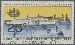 DDR: 1960, Stapellauf Des FDGB-Urlauberschiffs 25 Pf Mit ABART "Wasserzeichen DDR Und Kreuzblüten Se - Lettres & Documents