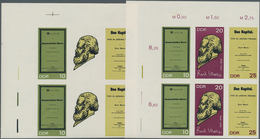 DDR: 1968, 150. Geburtstag Von Karl Marx, Ungezähnte Zusammendrucke Aus Der Linken Oberen Bogenecke - Lettres & Documents