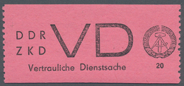 DDR - Dienstmarken D (Vertrauliche Dienstsachen): 1965, 20 Pfg. Schwarz Auf Hellrosa, Postfrisch Mit - Otros & Sin Clasificación