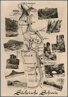 DDR - Ganzsachen: 1958. Privat-Postkarte 10 Pf Fünf-Jahr-Plan "Sächsische Schweiz", Rs. Mit 11 Foto- - Other & Unclassified