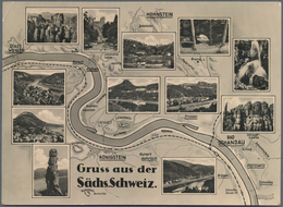 DDR - Ganzsachen: 1959. Privat-Postkarte 10 Pf Fünf-Jahr-Plan, Rs. Mit 12 Foto-Detailbildern "Gruss - Autres & Non Classés