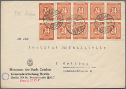 Berlin - Vorläufer: 1948, 24 Pf Ziffern Alliierte Besetzung Als 10-fach-Frankatur Vom 24.6. Dem 1. T - Storia Postale